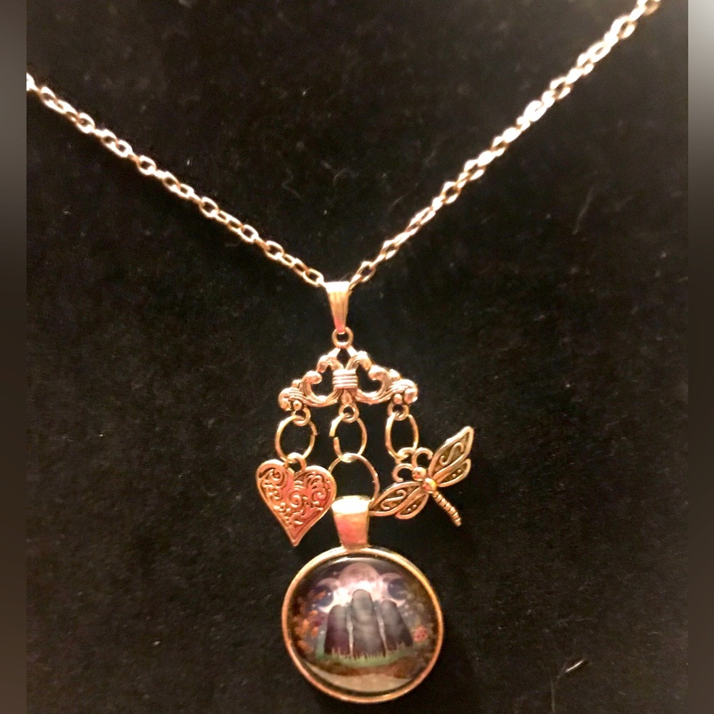 Vintage Silvertone charm necklace